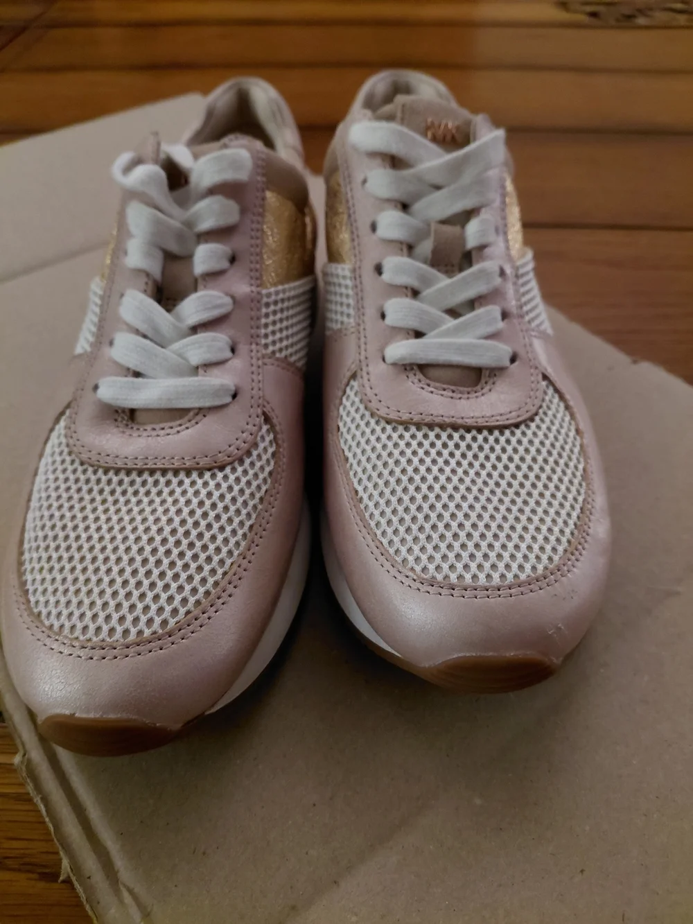 Michael Kors Pink & Gold Lace-Up Sneakers for Women
